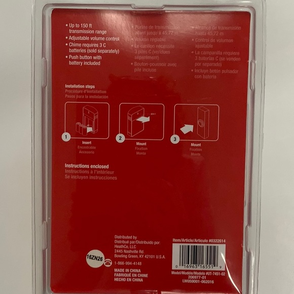 Wireless Battery Powered Doorbell - Picture 2 of 2